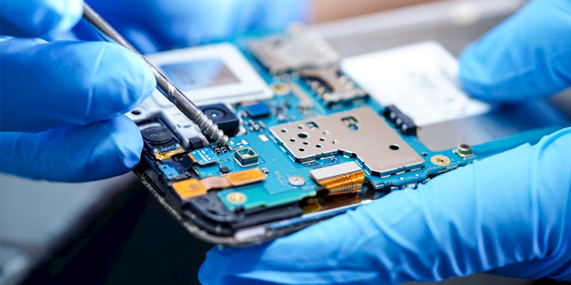 Smartphone repair showcase with premium service presentation